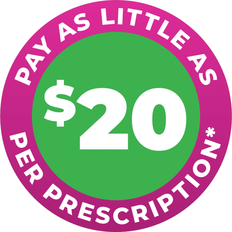 Icon: Pay As Litle As $20 Per Prescription