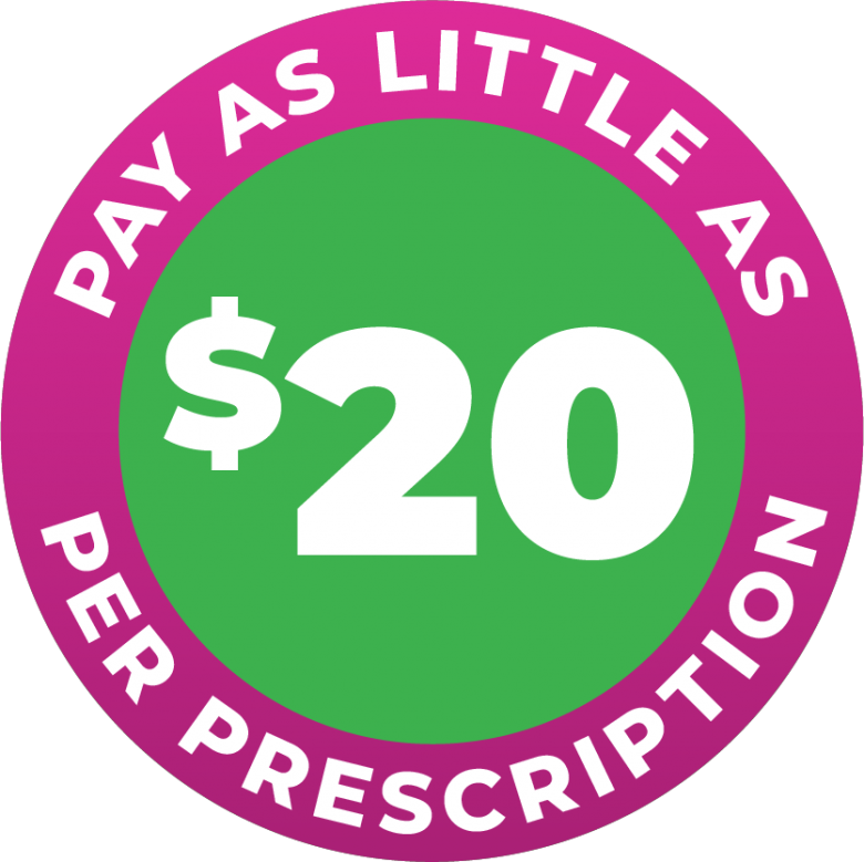 pay as little as $20 per prescription